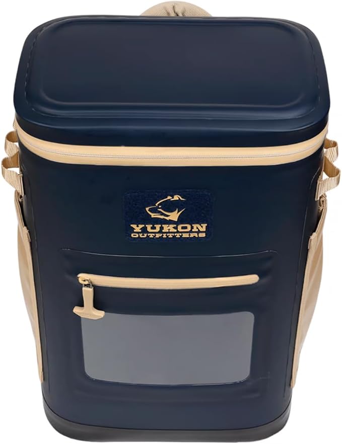Yukon Outfitters Hatchie Backpack Cooler, 54-Liter Durable Insulated Cargo-Ready Outdoor Hiking Watersports Meals & Beverages Daypack Cooler w/Airtight Zippers, Padded Straps & Carry Handle
