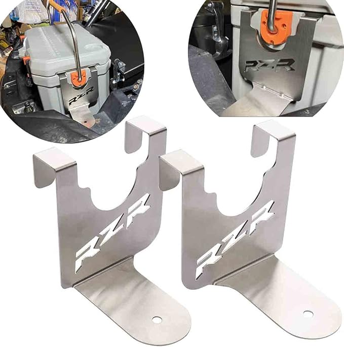 Stainless Steel Cooler Mounting Brackets for Polaris RZR XP Turbo | Fits Ozark 26 Quart Cooler & Similar Size | Durable 304 Steel UTV Cooler Holders (Not for Turbo S)