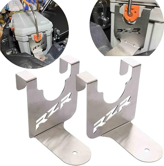Stainless Steel Cooler Mounting Brackets for Polaris RZR XP Turbo | Fits Ozark 26 Quart Cooler & Similar Size | Durable 304 Steel UTV Cooler Holders (Not for Turbo S)