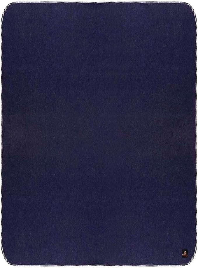 Thick Alpaca Wool Blanket Heavyweight Camping Outdoors Indoors Soft Peru Twin Size Biface Design (Leaf Green/Blue, Twin Size)