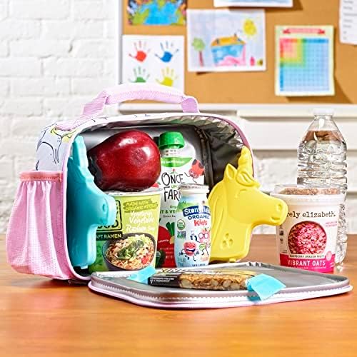 Fit & Fresh Cool Coolers Kids Lunch Box Ice Packs, Slim Ice Packs for Lunch Bags, Lunch Ice Packs Reusable-Multicolored 8 Pack Unicorn