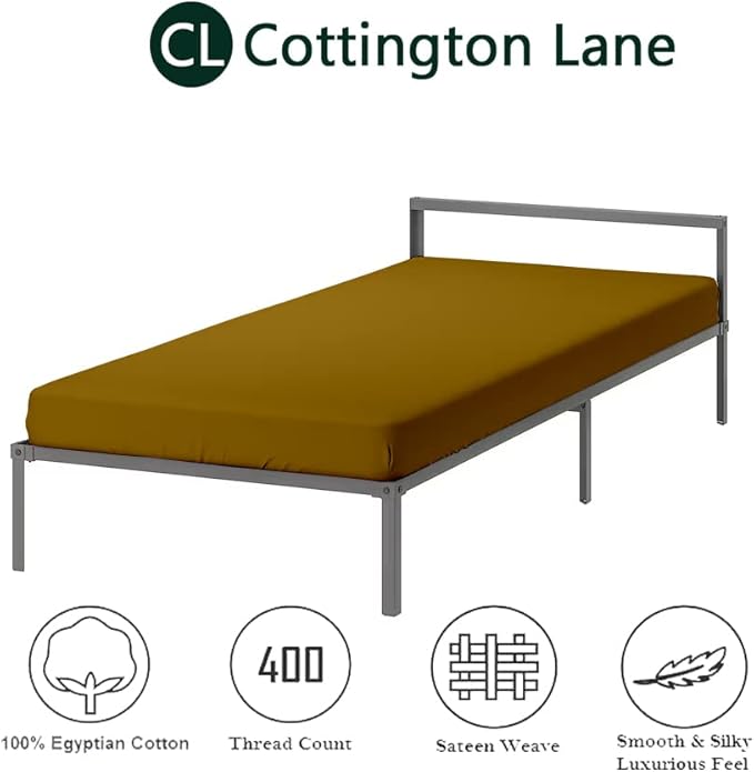Cot Fitted Sheet 28 x 75, 100% Egyptian Cotton, 1 PC Cot Size Bottom Sheet Only, Perfect for Narrow Twin, Camp Bunk, Army Cots, Trifold Mattress, Camping Cot, Guest Bed Replacement(Sand Taupe)