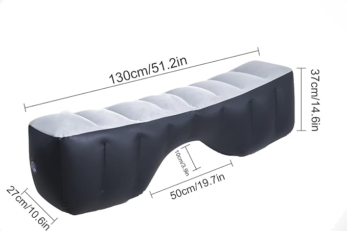 Inflatable Car Air Mattress Back Seat Bed with Air Pump,Thickened Portable Car Travel Sleeping Camping Air Mattress Blow Up Bed for Car Universal SUV