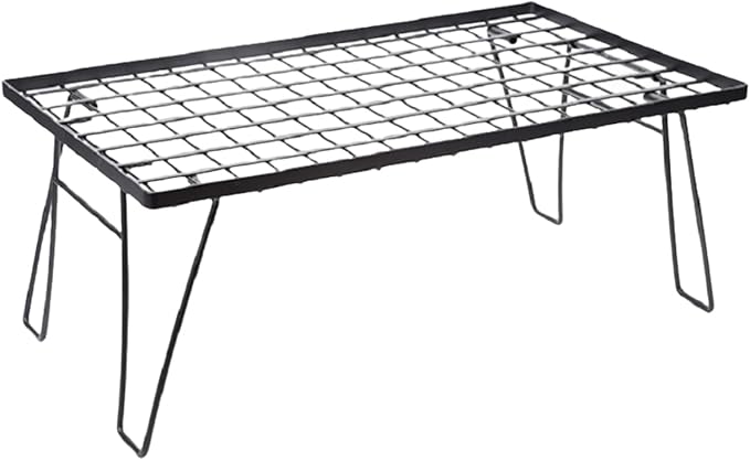 Foldable Multipurpose Stackable Storage Rack - Ideal for Camping, Indoor & Outdoor Use, 66lbs Load Capacity, Steel Construction