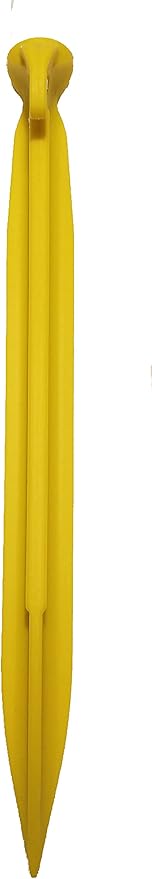 Da Stakes for Camping, Tents, Plastic Inflatable Toys, Outdoor Accessories, Portable Sports Equipment and Holiday Decorations, Yellow (Pack of 6)