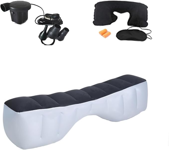 Inflatable Car Air Mattress Back Seat Bed with Air Pump,Thickened Portable Car Travel Sleeping Camping Air Mattress Blow Up Bed for Car Universal SUV