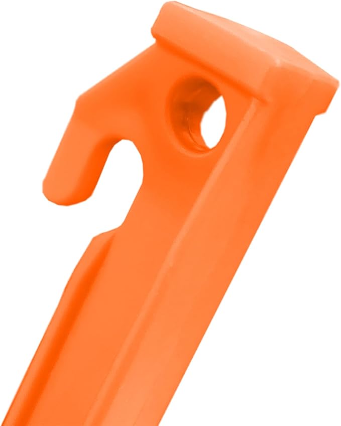 24 Pcs 9 Inch (225mm) Tent Pegs Plastic Spike Hook Awning Camping Caravan Visual Marker Outdoor Camping Inflatable Stakes Canopy (Orange)
