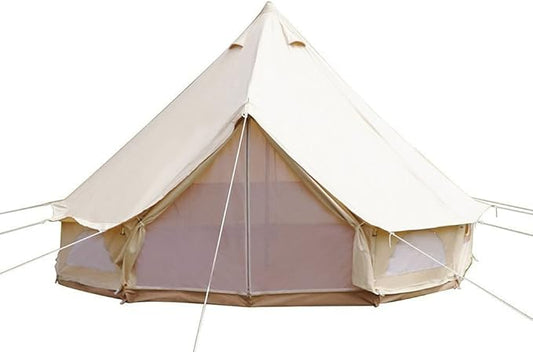 Cotton Outdoor Luxury Canvas Camping Bell Tent Survival Hunting Glamping 16FT(5m) 8-10 Persons