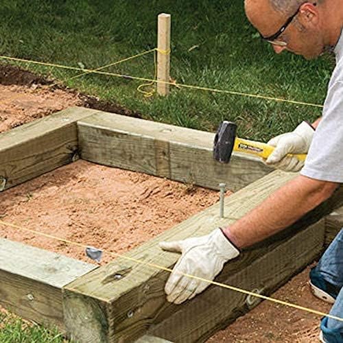 50 Pack Round Metal Landscape & Paver Edging Anchoring Stake, 12-Inch Length - Spiral Bright Spike Timber Nail, Tent Spikes, Camping, Trapping, Landscape, More (50)