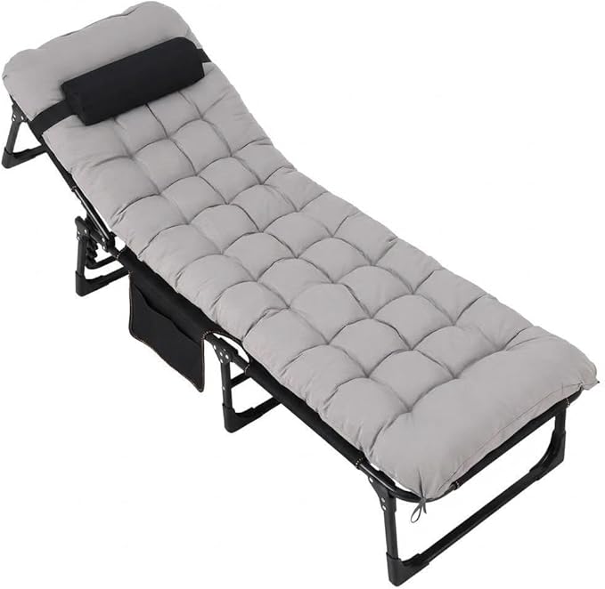 Camping Cot for Adults, Folding Bed with Thick Removable Mattress, Camping Bed Applicable to Travel Bed Outdoor, Home, Guest & Office Nap, Max 400LBS Load, 190 cm (74.80")