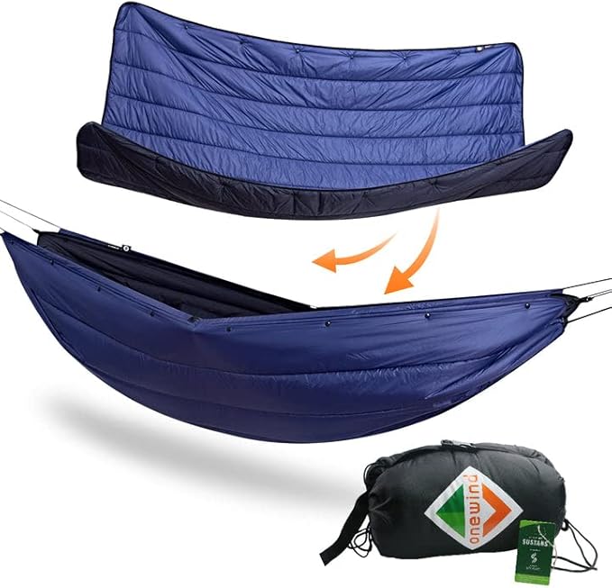 onewind Double Hammock Underquilt Warm Insulation Ultralight 3-4 Season Camping Quilt, Portable for Hiking, Backpacking