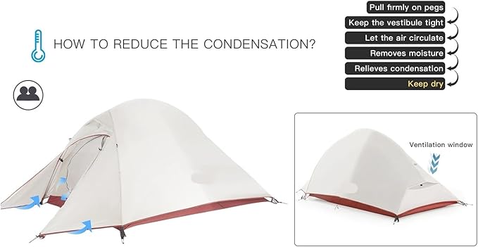 Ultralight Camping Tent Backpack 20D Nylon Waterproof Outdoor Hiking Travel Cycling 1-2 Person