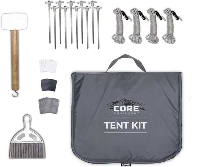 CORE Blackout 9 Person Dome Tent with Footprint and Tent Kit