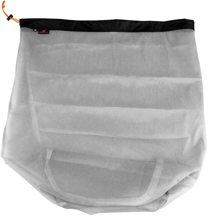 VGEBY Mesh Stuff Sack, Nylon Mesh Stuff Storage Sack Drawstring Mesh Camping Sack for Camping Hiking(XXL-Black)