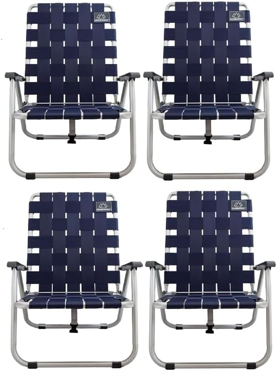 MOUNTAIN SUMMIT GEAR Low Webbed Beach Chair with Backpack Straps - Portable Lightweight Seating for Outdoor Adventures, Beach Days and Camping by Caddis Sports (4)