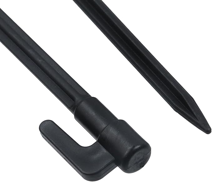 50 Pcs 6in Heavy Duty Plastic Landscape Edging Stakes Garden Stakes Anchoring Spikes, Plant Support Lawn Stake Tent Pegs Spike Hook for Outdoor Activities Garden Camping Black