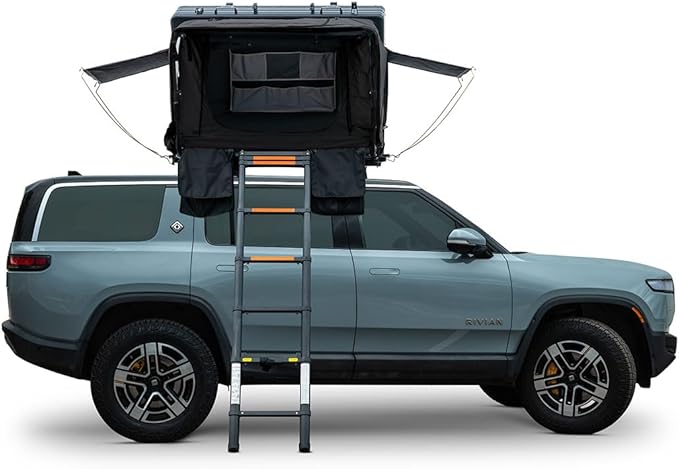 Condor Overland 2 Air Hard-Shell Roof Top Tent for Car Camping and Overlanding, Waterproof, Aluminum Shell, 2-3 Person Tent, Air Mattress and Universal Mounting Brackets Included