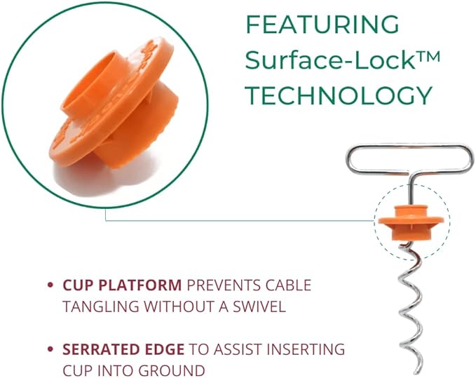 IntelliLeash Mini Intelli-Stayk: Secure Tie-Out Stake for Small Dogs (Up to 20 Pounds) with Patented Surface-Lock Technology