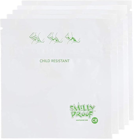 Child-Proof Reusable Washable Bags, Triple Track, Child Resistant Food Bags, Medication Storage, US-Made, Non-Silicone, No PEVA & BPA FREE, 5-mil Strong, Medium 6.5" x 7.5" Sandwich - 5 Pack