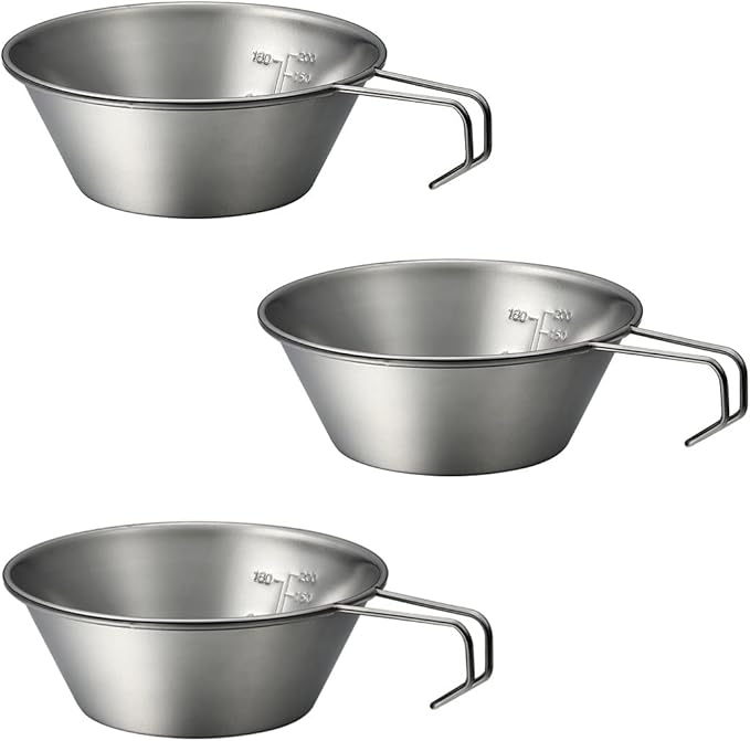 NANGOGEAR 3pcs Set Stainless Steel Camping Sierra Cup 310ml (21111)