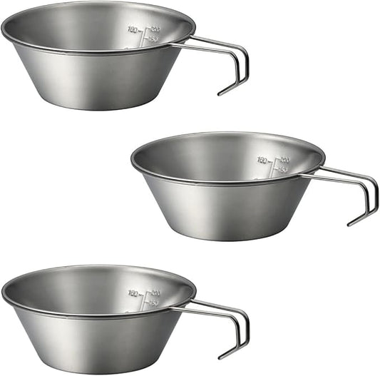NANGOGEAR 3pcs Set Stainless Steel Camping Sierra Cup 310ml (21111)