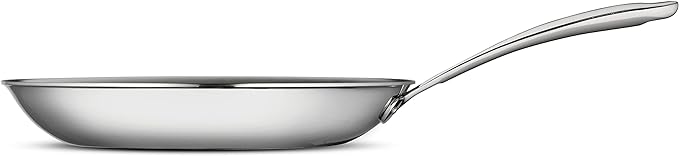 Tramontina Boston Tri-Ply Clad Stainless Steel 12-Inch Large Frying Pan, Induction-Ready Skillet, Dishwasher-Safe, NSF-Certified, Made in Brazil