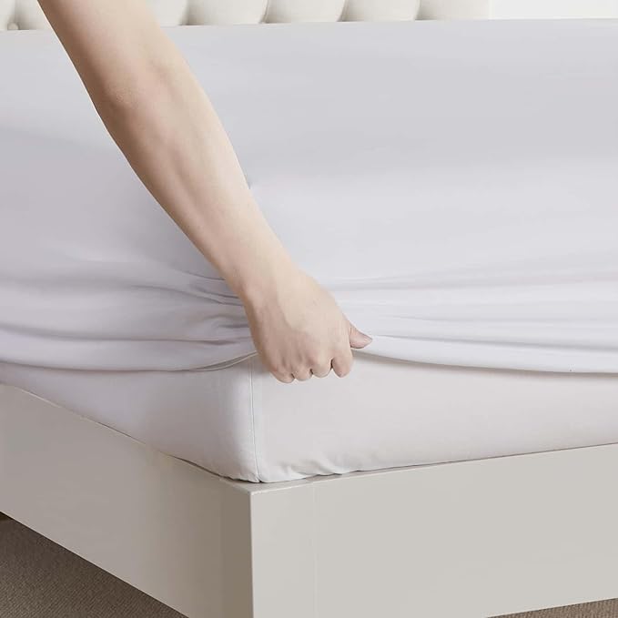 Clara Clark King Sheets, 6 Piece Set - Hotel Luxury Sheets for King Size Bed, Super Soft Bedding Set, King Size, White