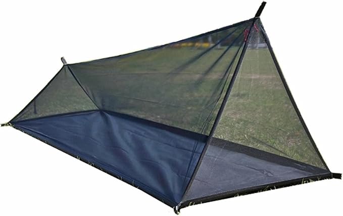 Camping Tent, 40D Yarn 1 Person Outdoor Adventure Breathable Backpacking Tent, Ligthweight Compact Portable Small for Hiking, Easy Setup, 220 x 65 x 60cm (Black)