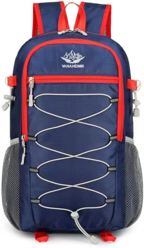 Foldable Lightweight Hiking Backpack Camping Cycling Travel Shopping Fitness Sports Backpack With Man And Women (Navy)