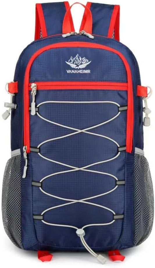 Foldable Lightweight Hiking Backpack Camping Cycling Travel Shopping Fitness Sports Backpack With Man And Women (Navy)