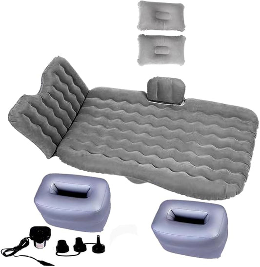 Inflatable Car Air Mattress Back Seat Bed with Air Pump,Thickened Portable Car Travel Sleeping Camping Air Mattress Blow Up Bed for Car Universal SUV