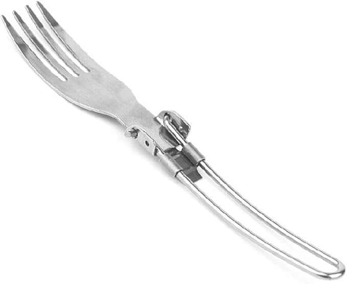Wealers Stainless Steel 3 Piece Folding Camping Picnic Cutlery Utensil Set, Spoon Fork Knife,