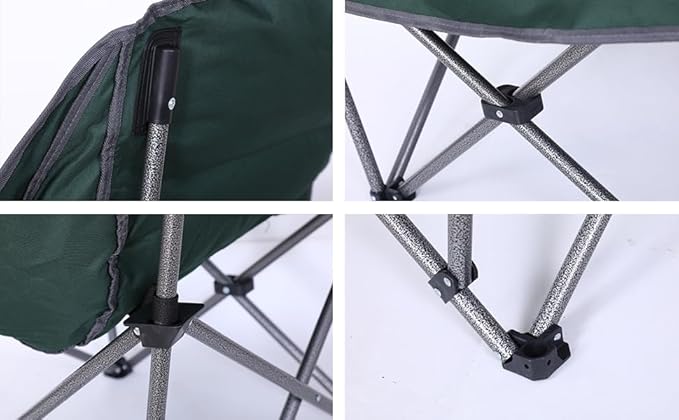 Folding Camping Chair, Padded Chair, Oversized Camping Chair, Lawn Chair for Adults, Heavy Duty 400lb Carry Bag Cupholder & Cooler (2-Pack)