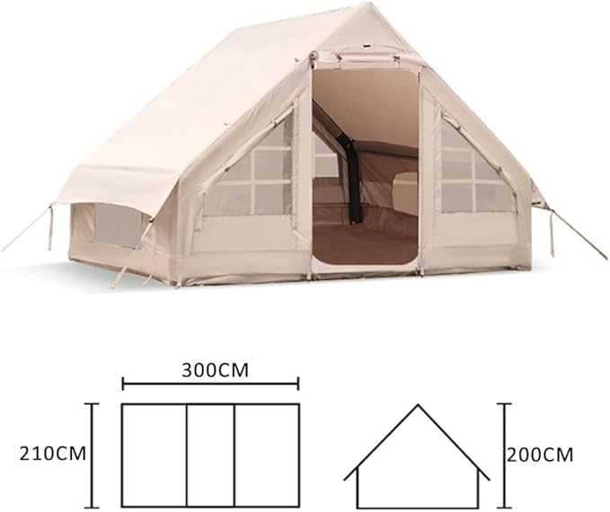 GeRRiT 3-5 Person Glamping Tent with Pump, Inflatable Tents, Easy Setup 4 Season Waterproof Outdoor House for Fishing, Camping & Hiking