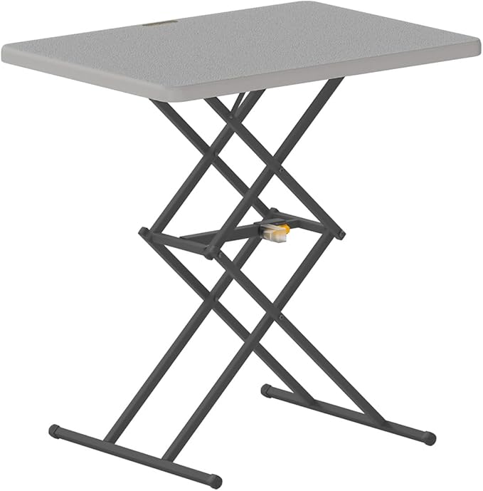 FanttikOutdoor Folding Table, One-Handed Height Adjustment, 3 Heights, Multi-Functional Small Folding Table 28 inch, TV Tray, Portable Dinner Table, No Assembly, 1 Pack, Grey Zeta X1 Pro