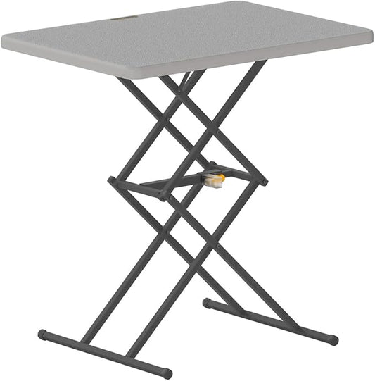 FanttikOutdoor Folding Table, One-Handed Height Adjustment, 3 Heights, Multi-Functional Small Folding Table 28 inch, TV Tray, Portable Dinner Table, No Assembly, 1 Pack, Grey Zeta X1 Pro