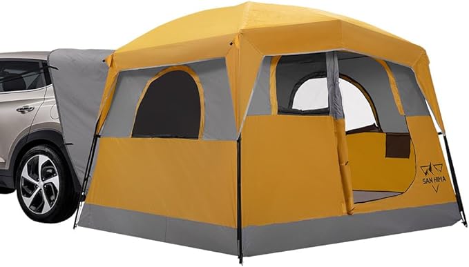 SanHima SUV Tent for Family Camping - Waterproof & Windproof SUV Tailgate Tent with Storage Bag for Van Jeep CUV Model Y, Up to 6-8 Person