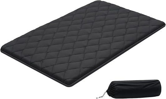 VEVOR 9-Layer Japanese Futon Mattress, 3.5" Thick Full Tatami Mat, Foldable Roll Up Mattress for Sleeping with Storage Bag, Portable Floor Mattress for Camping Dormitory Yoga, Black