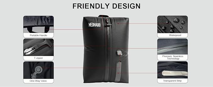 Travel Vacuum Bags with Pump, Compression Storage Bags for Carry On Suitcases and Backpack, Waterproof Vacuum Seal Bags for Clothing(1-Pack, Pump Included)