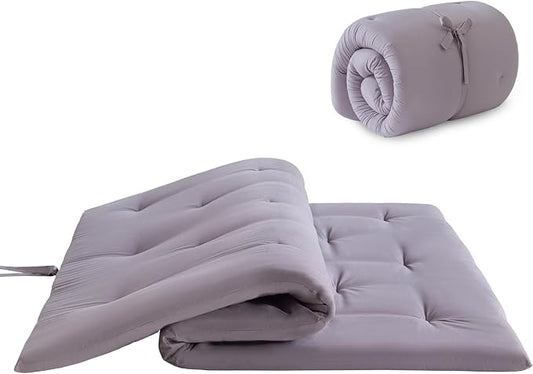 Japanese Floor Mattress, Futon Mattress Queen Size 60"x 80", 2.56" Thicken Tatami Mattress, Portable Foldable Floor Bed, Roll Up Futon Cushion, Suit for Camping Guest Room Dormitory (Grey)
