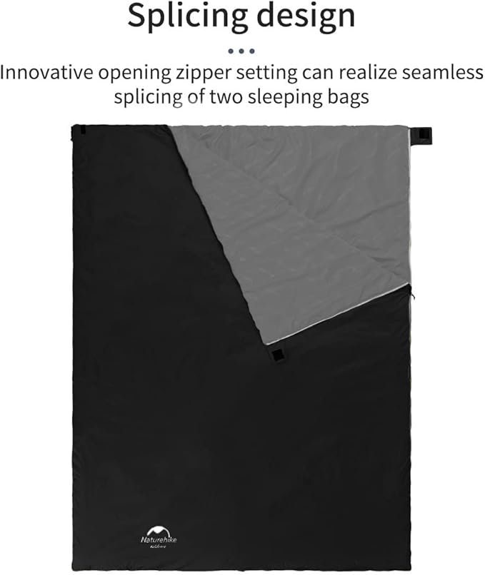 Naturehike Lightweight Compact Sleeping Bag, 59℉/32℉ Envelope Ultralight Backpacking Sleeping Bag Portable, Waterproof with Compression Sack for Cold&Warm, Camping, Traveling, Hiking