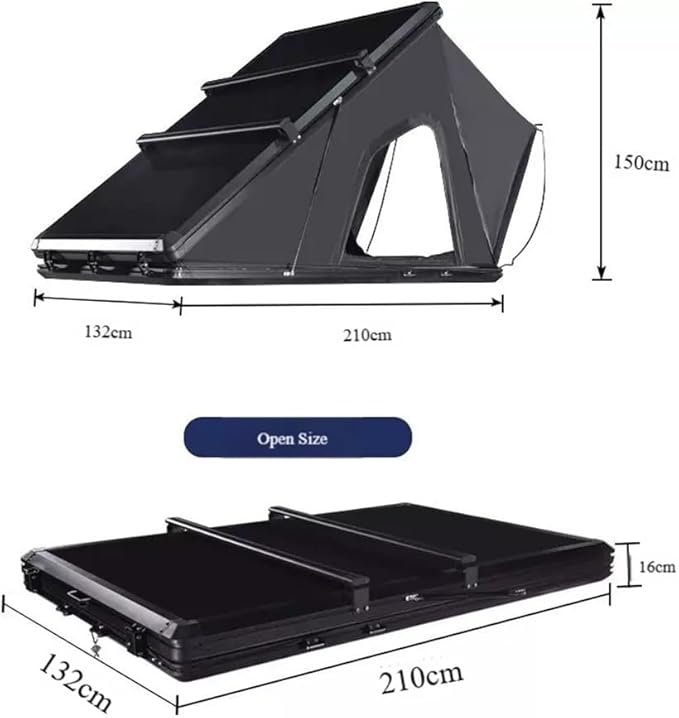 Hard Shell Rooftop Tent with Solar Panel & Winter Thermal Layer | 2-Person All-Weather for Jeep SUV Truck Van | 4-Season Hardshell Camping