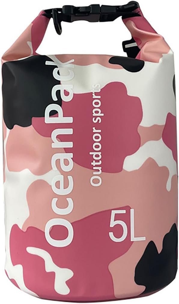 Dry Bag Waterproof 5L/10L/20L, Camo Design, Roll Top Lightweight dry bags for FLoating, Boating, Kayaking, Camping, Beach，Paddle boarding Accessories