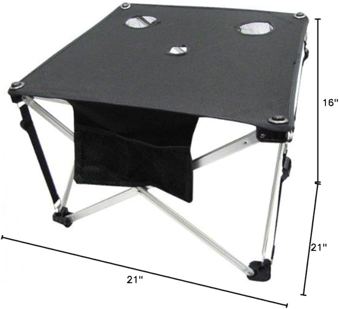 Folding Fabric Picnic Table Side Camping and Beach Beverage Stand