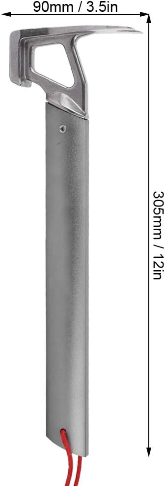 Camping Hammer, 12in Portable Lightweight Multi Functional Tent Hammer with Tent Stake Remover, Stainless Steel Heavy Duty Tent Stake Hammer, Tent Mallet for Backpacking, Hiking, Gardening, Outdoor