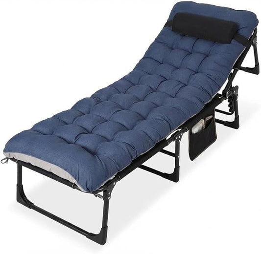 Camping Cot for Adults, Folding Bed with Thick Removable Mattress, Camping Bed Applicable to Travel Bed Outdoor, Home, Guest & Office Nap, Max 400LBS Load, 200 cm (78.74")