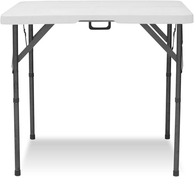 Small White Table, Foldable Table with Foldable, Easy to Carry, for Family Gatherings, Outdoor Gatherings, Indoor