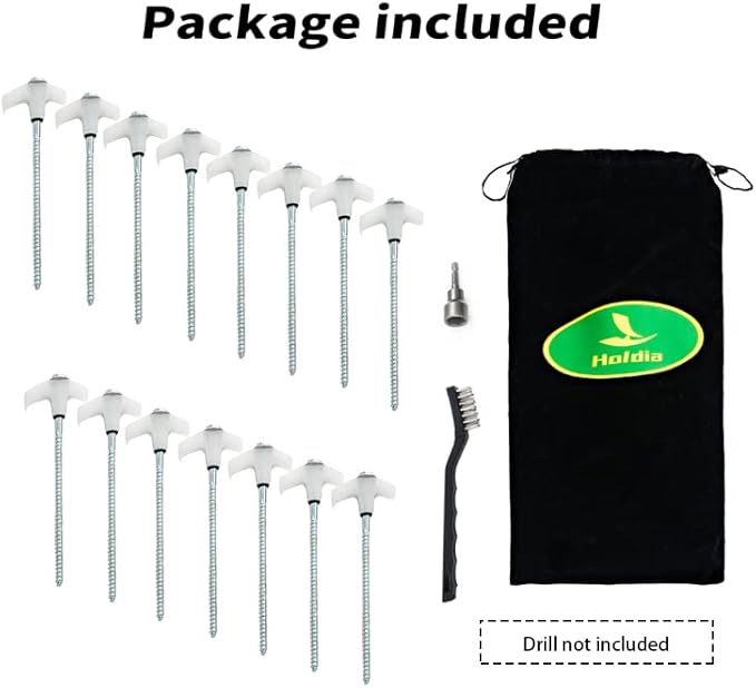 15 Pcs Super Heavy Duty Threaded Tent Stakes - Screw Style Glow-in-The-Dark Ground Anchor Pegs with 13MM Hex Drill Adapter and Storage Bag