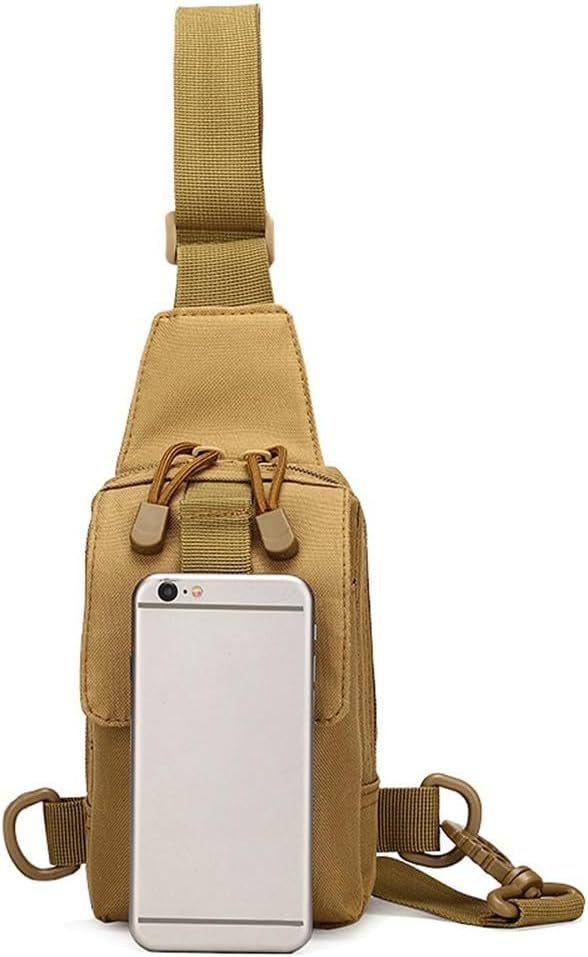 MiOYOOW Small Sling Backpack, Tactical Shoulder Chest Bag Adjustable Molle Crossbody Bag for Camping Hilking Cycling Hunting
