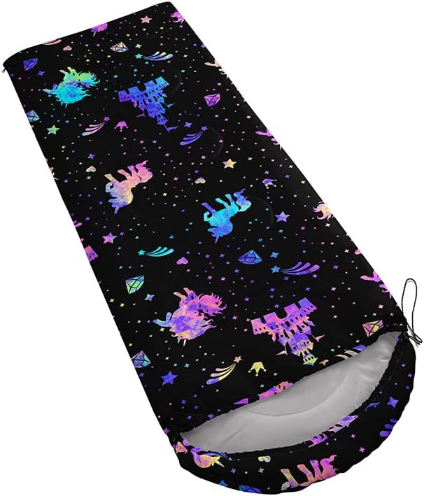 Kids Sleeping Bag for Boys and Girls,Mixed Color Star Dot-Lightweight Warm Portable Outdoor Indoor-Waterproof Cold Weather Resistant Sleeping Bag for Camping Hiking